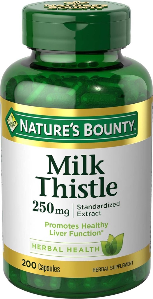 Nature 's Bounty Milk Thistle 250mg kapsułki - 200ct, 0,39 Butelka