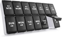 Sukuos Cotygodniowy Pill Organizator 2 razy dziennie, 7 dzień Pill Box AM PM Duży Codzienne Pill Case Witamina Organizer Pill Pojemnik na witaminy, Oleje rybne, Suplementy