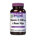 BlueBonnet Witamina C 500 mg Plus Rosehips Kapsułki roślinne, 180 Liczba