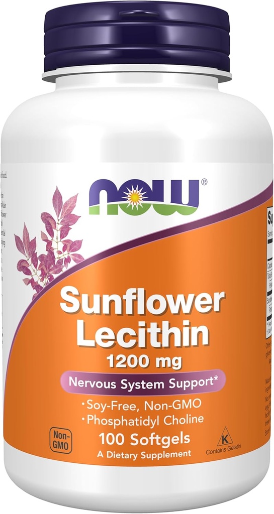 Teraz jedzenie Lecytyna słonecznikowa 1200MG, 100 Hrabia