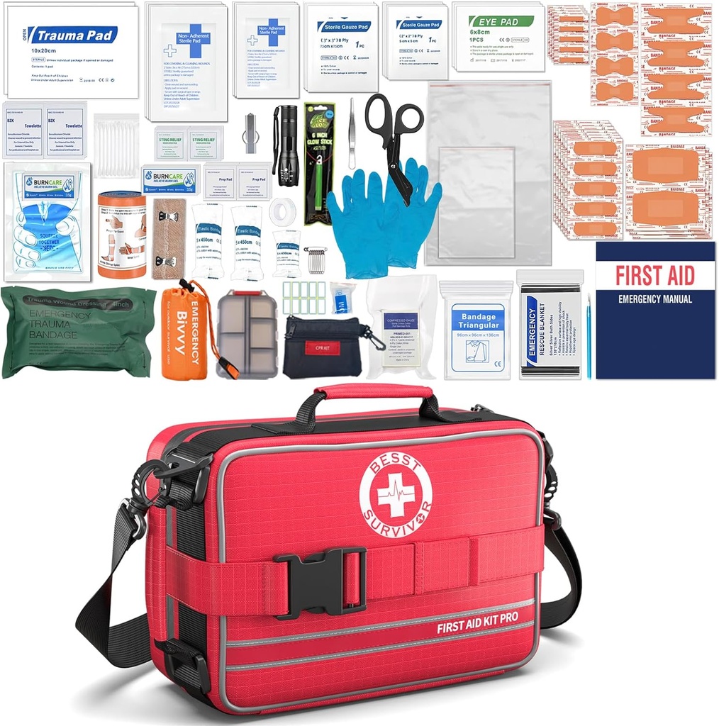 Kompleksowe zestawy pierwszej pomocy - Zaawansowane zestawy urazowe z oznakowanymi zespołami, Duże Zestawy medyczne Emergency dla samochodów, Strona główna, Camping i Outdoor Emergency -324Piece Set