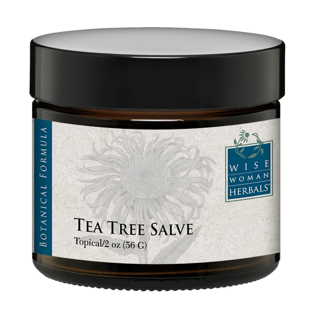 Wise Woman Herbals - Tea Tree Salve - 2 Oz - Natural Aid for Common Causes of Skin Irritation, Promotes Normal Healthy Skin, Pomaga Pomoc Suchy Swędzi Skóra i irytacja na paznokciach, Paznokcie i ciało