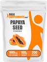 BulkSupplements.com Papaya Seed Powder - Carica Papaya Seed, Suplement odżywczy, do żywienia i wsparcia Gut - Gluten Free, 500mg na serving, 100g (3.5 oz) (Opakowanie 1)