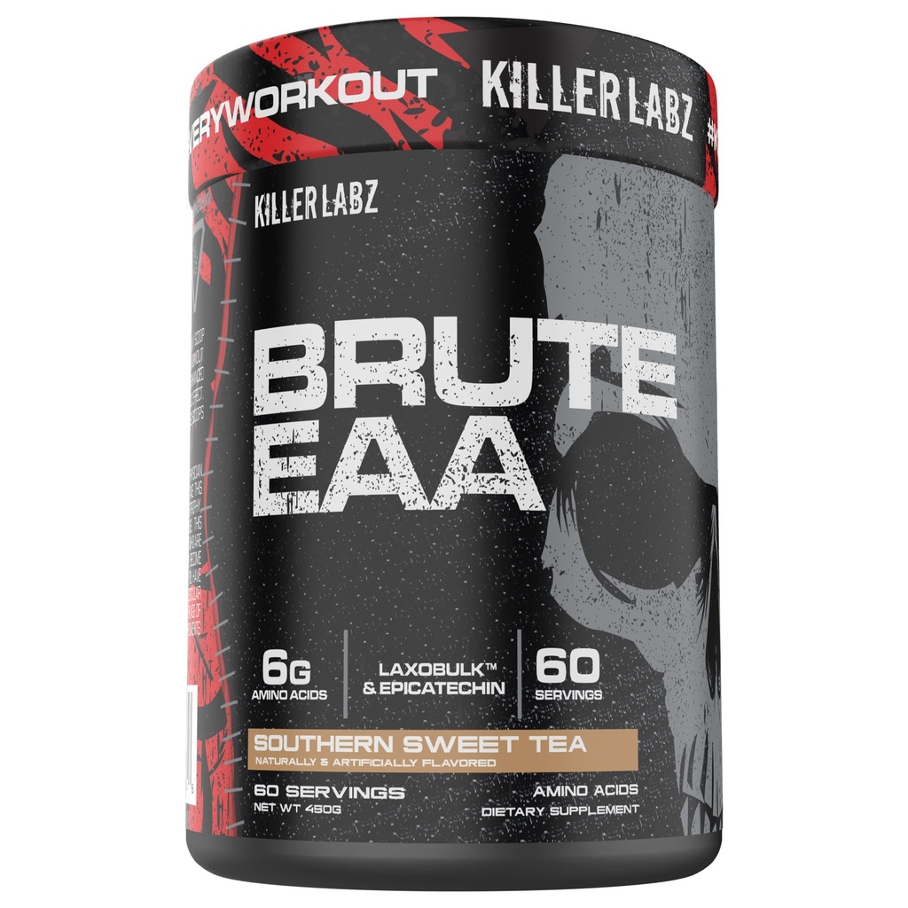 KILLER LABZ Brute EAA Branched Chain & Essential Amino Acids | 6g of Aminos to Accelerate Recovery and Lean Mass Gains 60 Servings (Southern Sweet Tea)