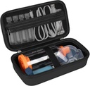 Hard Case for Asthma Inhaler, Handheld Spacer dla dzieci i dorosłych, Maski, Inhaler Holder Asthma Travel Bag Noszenie Organizator z Mesh Pocket Fit Medication i akcesoria, Czarny
