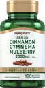Piping Rock Ceylon Cynamon Gymnema Mulberry Complex 124; 2000mg 124; 180 Kapsułek 124; Herbal Supplement Agregat 124; koncentrat ekstrakt 124; Non-GMO, Gluten Free