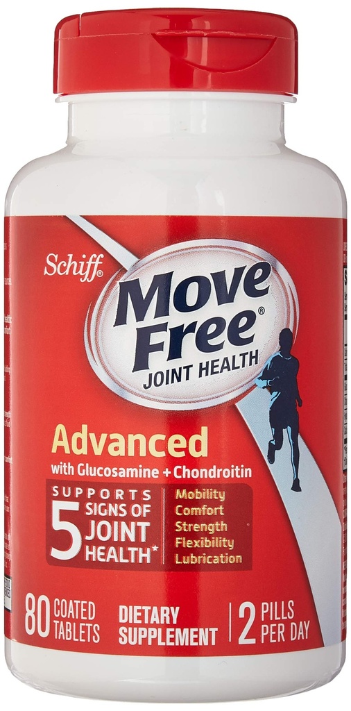 Schiff Move Free Advanced, Joint Health Supplement with Glucozamine and Chondroitin, 80 Count