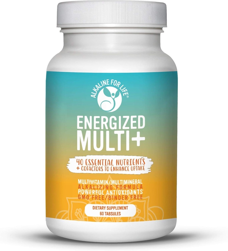 Energized Multi-Pottent Multivitamin z 40 W pełni bioavailable Nutrigents B Complex Witaminy, Witamina D, Witamina C, Witamina K, Cynk, Quercetin, Wapń, Magnez w Alkalizujących Formach - 180 tab