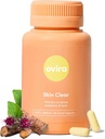 Ovira Skóra Clear z ZINCBRIGHT - 60 Kapsułki do przezroczystych i świecących skóry 124; Rosacea & trądzik Hormonal Leczenie witaminy C 124; Wsparcie produkcji kolagenu 124; Trądzik Suplementy dla kobiet i mężczyzn - Opakowanie 1