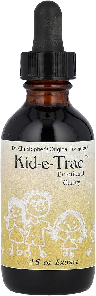 Christopher 's Original Formulas Organic Kid- e- Trac Extract Liquid, Alkohol Free Children' s Formula, Wspiera mentalne i emocjonalne Clarity, Funkcje mózgu & Calming, 2 oz
