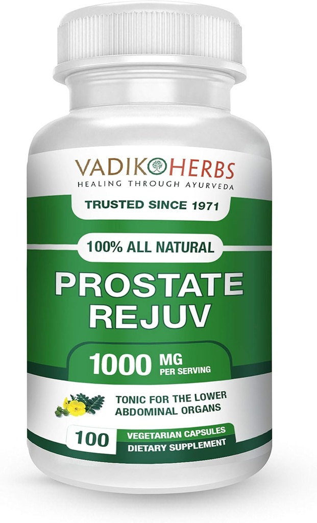 Certified Organic Vadik Herbs Prostate Rejuv Herbal Dietary Supplement Equipment 124; Promotes Healthy Prostate Health and Reduces related symptom, Supports Normal Prostate Function (1 Pack)