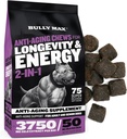 Bully Max 2-in-1 Anti-Aging Multivitamin Chews - Senior Dog Food Supplement for Vitality, Immunitet, Wspólne wsparcie z Postbiotyki - Dorosły Dog Vitamin dla małych i dużych ras - 75 Smaczne Soft Chews