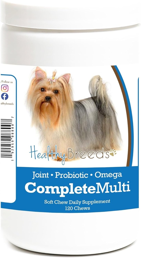 Zdrowe Hodowle Yorkshire Terrier Wszystko w jednym Multivitamin Soft Chew 120 Hrabia