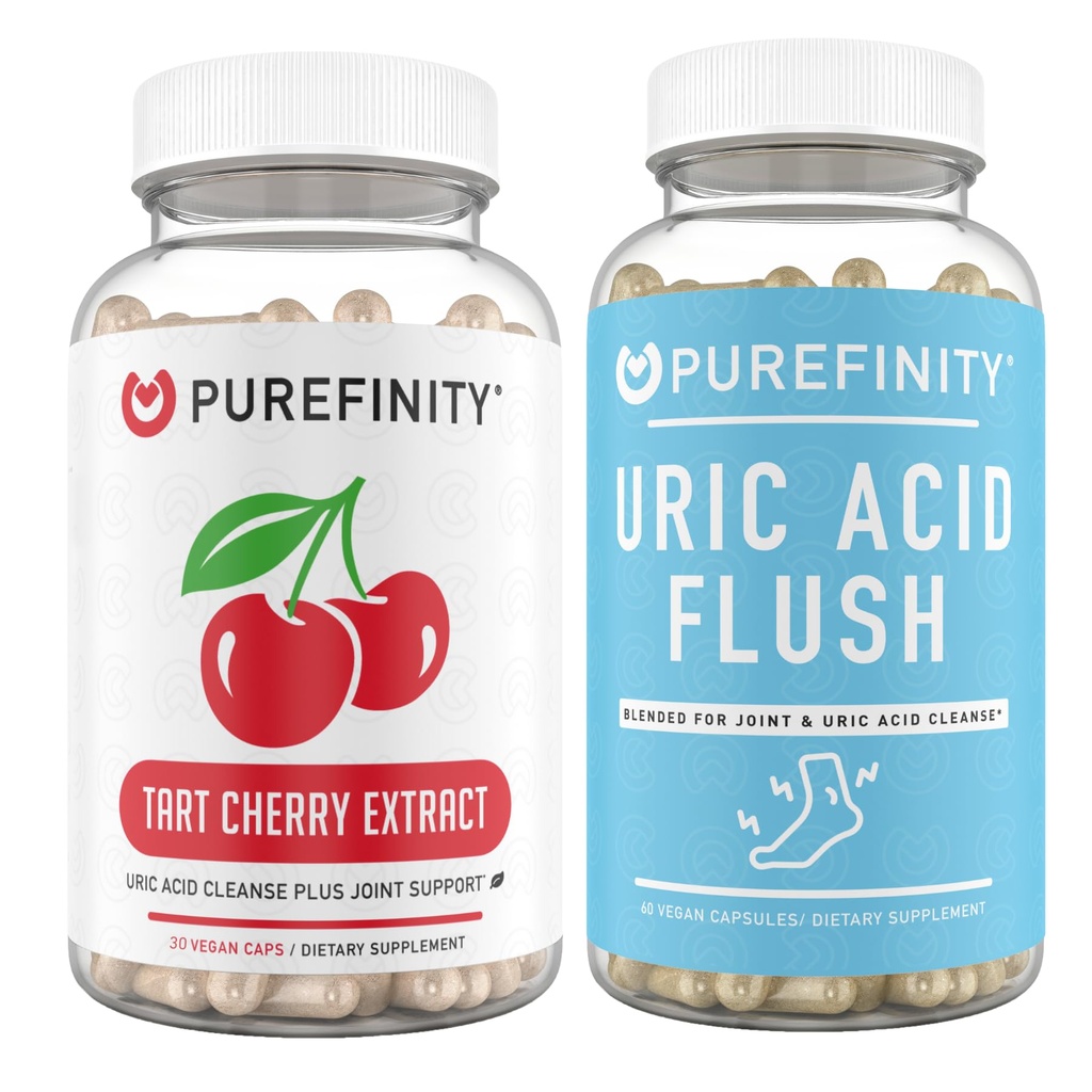 PUREFINITY Tart Cherry Extract Kapsułki + Flush kwasu moczowego Kapsułki