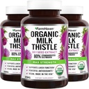 FarmHaven USDA Organic Milk Thistle Kapsułki 124; 30X Koncentrated Seed Extract & 80% Silimarin Standaryzowane - Wspomaga funkcje wątroby i ogólne zdrowie 124; Non-GMO 124; 360 Kapsułki wegańskie