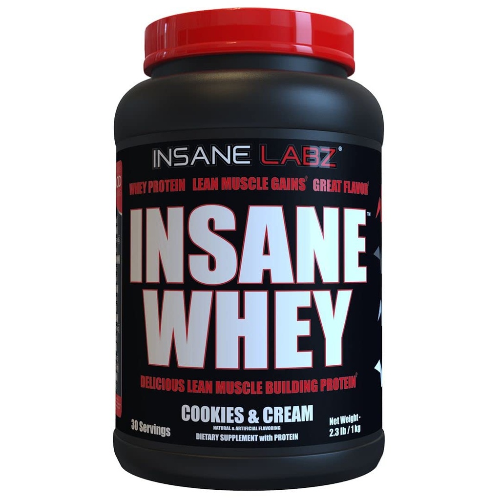 Szalona Labz Szalona Serwatka, 100% Muscle Building Serwatka Protein, BCAA Amino Profil, Mass Gainer, Meal Replacement (Cookies & Cream, 30 Servings)