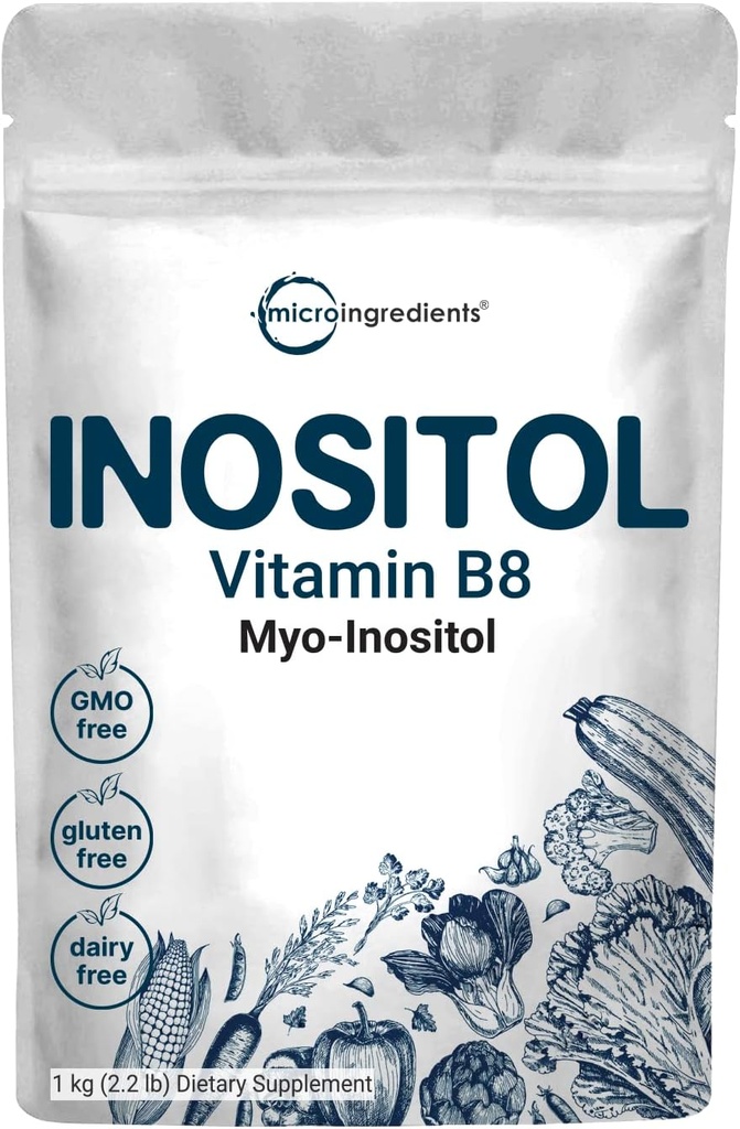 Micro Składniki Myo- Inositol Proszek, 2.2lb (1666 Służenie) 124; Suplement inozytolu dla kobiet 124; Wsparcie Hormonal Balance & Ovarian Zdrowie 124; Non-GMO, Wegan, Filler- Free