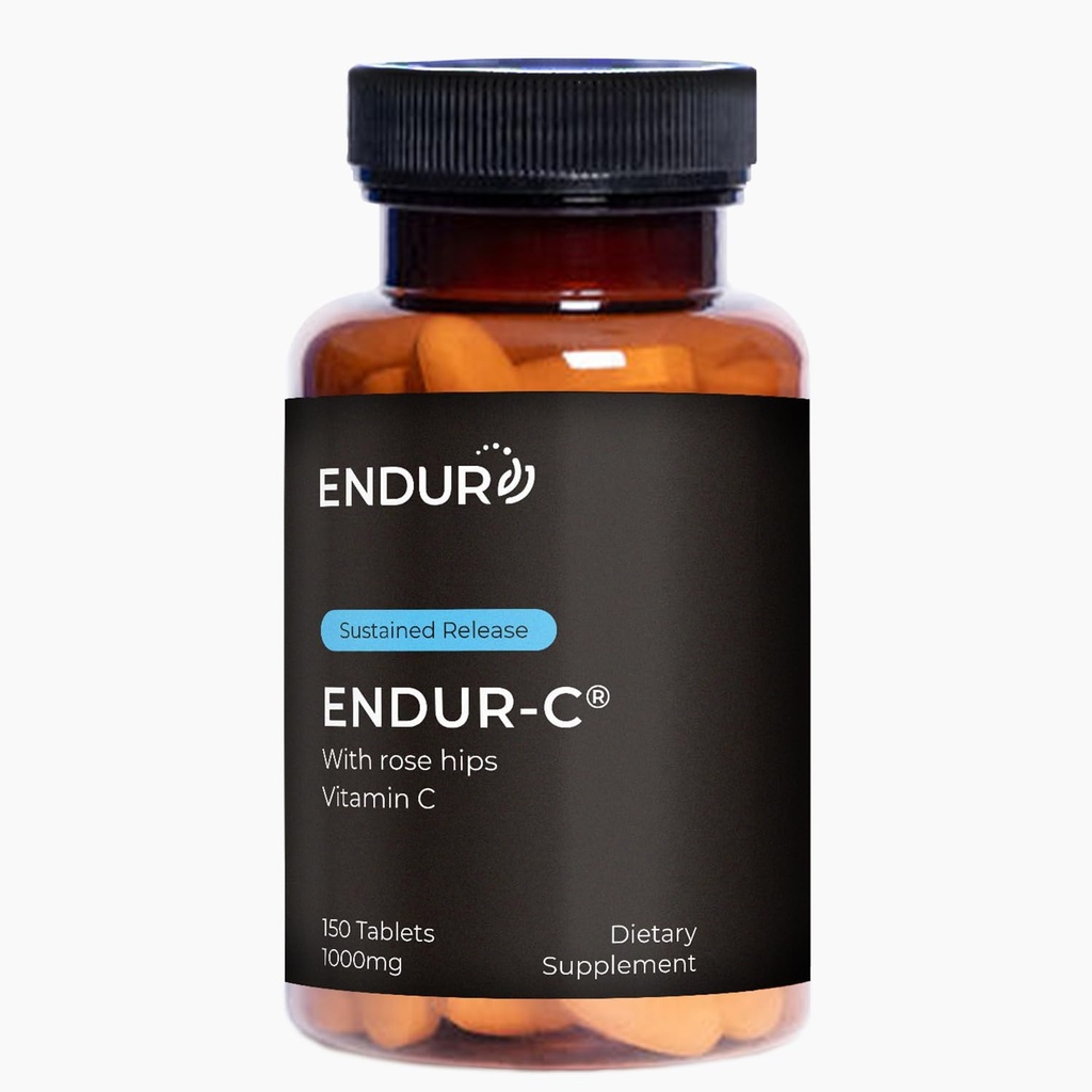 Endur ENDUR- C Witamina C z Rose Hips, Wspiera produkcję kolagenu, Antyoksydant Protection & Gentle Trawienie, Gluten Free, 1000mg (150 tabletek)