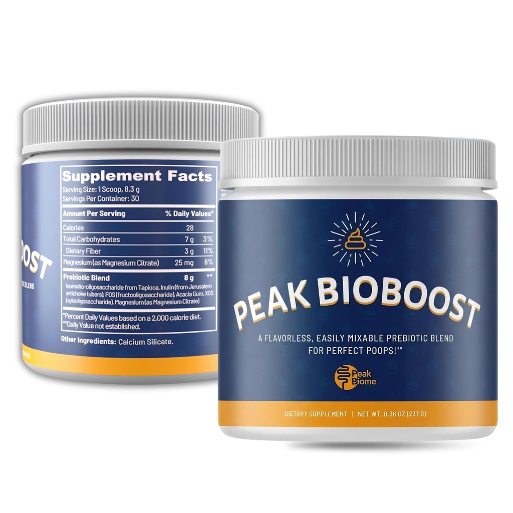 Szczyt BioBoost - Prebiotyczny suplement włóknisty - Flavorless Digestive Nutritional Supplements - Łatwy do rozpuszczenia Prebiotic Powder - No gluten, Soy or Dairy - 1 Dostawa Miesiąc - 30 Sługi