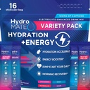 HydroMATE Electrolytes proszek napój Pakiety Hydration Akcelerator niskocukrowy Party Ulubione do szybkiego odzyskiwania witaminy C Plus kofeiny Odmiana Pack 16 Sticks