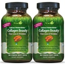 Irwin Naturals Collagen Beauty - 80 Płynne żele soft- Zaawansowana skóra, włosy i paznokci Nourishment - 2 opakowania