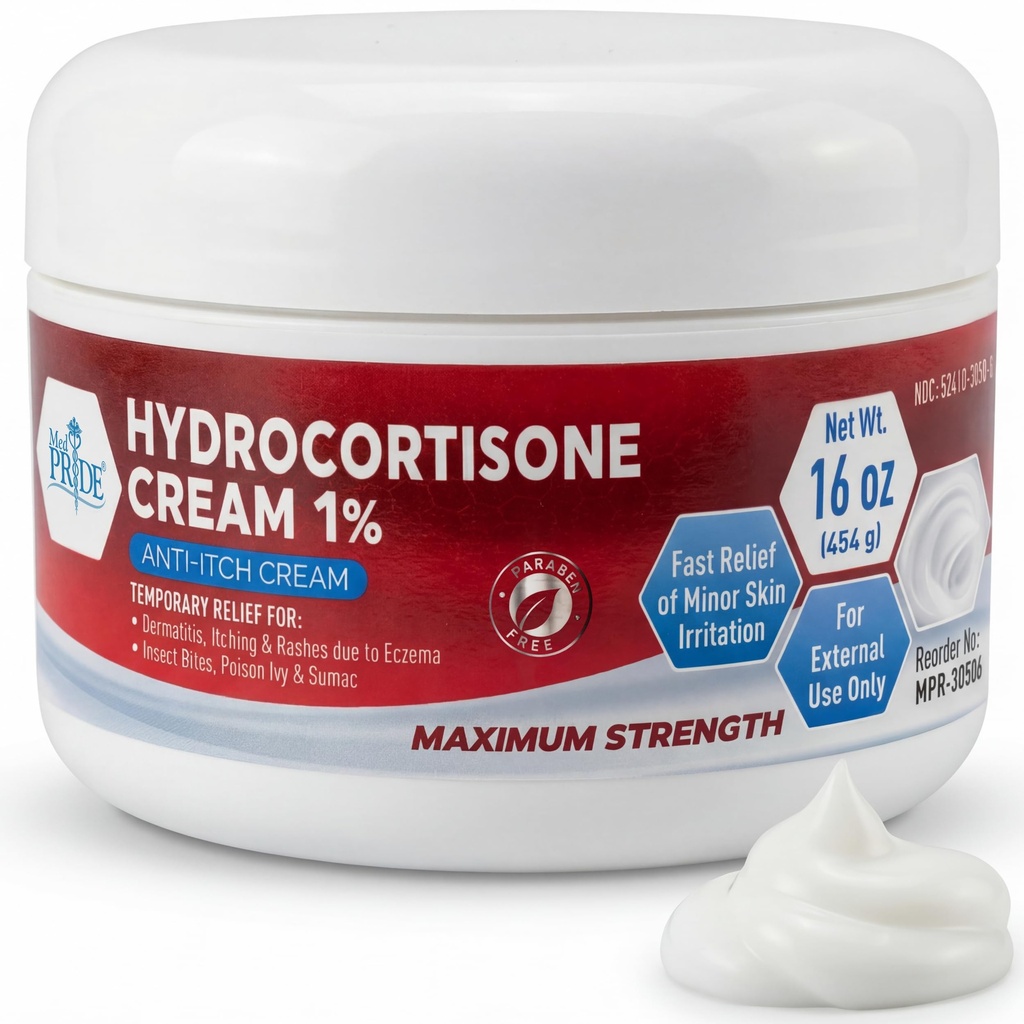 MED Duma 1% krem hydrokortyzon luzem 16 Oz Maksymalna siła Itch Relief dla wyprysku, skórki, wysypka, Mosquito Bites