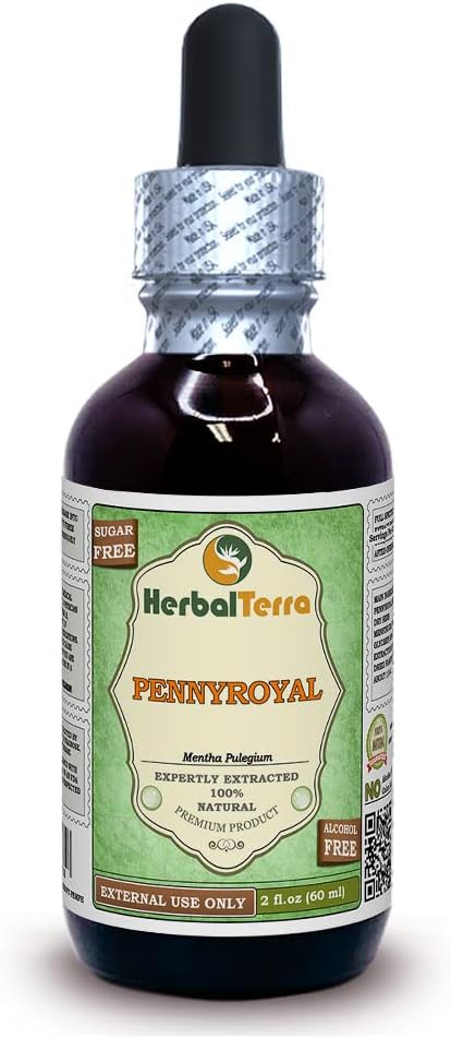 Pennyroyal (Mentha Pulegium) Gliceryt, Organiczny suszony ziołowy wolny od alkoholu ekstrakt płynny 2 oz