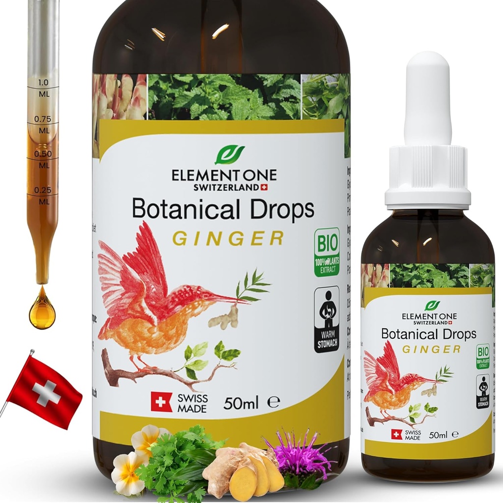 Naturalne krople botaniczne - Enzymy Ginger i Digestive w organicznej formule kompleksowego Wellness, Wsparcie układu immunologicznego, Promowanie Ulgi zapalnej, i zwiększenie krążenia krwi (50ml)