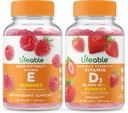Żywa witamina E + witamina D 10000 IU, Gummies Bundle - Great Desting, Suplement witaminy, Gluten wolny, GMO wolny, Gummy do żucia