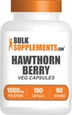 BulkSupplements.com Hawthorn Berry Kapsułki - Herbal Supplement, Hawthorn Berry Extract 1000mg - Gluten Free, 2 kapsułki na Serving, 180 Ilość (Opakowanie 1)