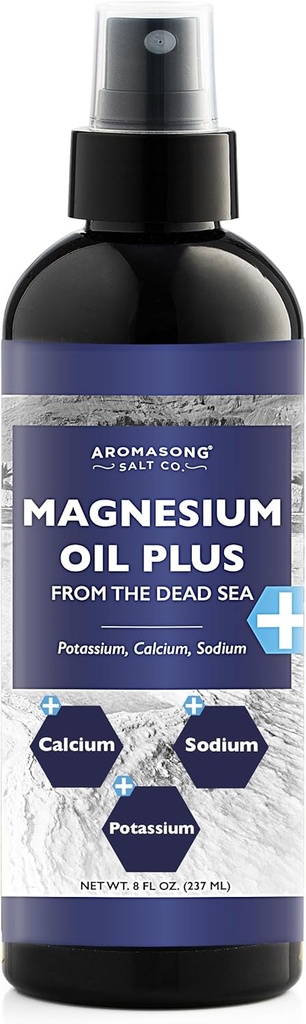Aromasong Dodatkowa siła Ultra- Czysty rozpylacz magnezu (23mg magnezu w każdym rozpylaczu) 8 Oz, Znany jako używany do kojący ból głowy i dyskomfort nogi