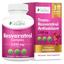 Czysto Holistic Resveratrol 1450mg, 90 Służenia, Trans- Resveratrol Antyoksydant Suplement z witaminą C i Polyfenol Complex, 180 Kapsułki wegańskie