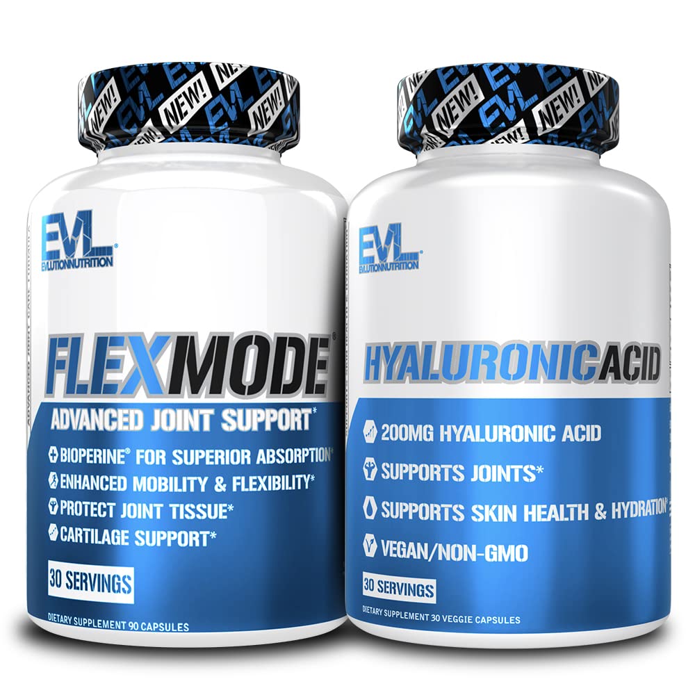 Advanced Joint Supplement Bundle - Complete Joint Support Stack with Hyaluronic Acid and FlexMode with Joint Vitamin Glucozamine Chondroitin MSM and BioPerine for Enhanced Absorption