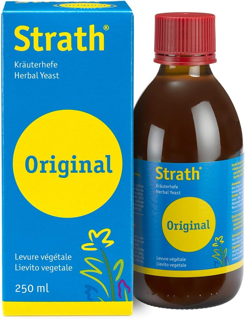 Strath, Fermented Herbal Yeast Postbiotic 124; 8.4 Fl Oz Daily Nutritional Supplement Liquid 124; Supports Metabolity 124; Wegetarianin 124; Lactose- free 124; No Artificial Additives Equipment 124; Single Count