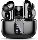 Wireless Earbuds, Bluetooth 5.4 Słuchawki Bass Stereo, Słuchawki z dźwiękiem Anulowanie Mic LED Display, IP7 Wodoodporny w słuchawki ucha, 36H Playtime dla Laptop Pad Telefony Sport Trening, Czarny