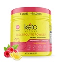 Keto Vitals Electrolytes Proszek - Bezcukrowy Keto Electrolytes Proszek z Potasu, Magnezu, Sodu, & Wapń - Bez cukru Electrolyte Drink Mix & Hydration Proszek, 60 Słupki, Lemoniada malinowa