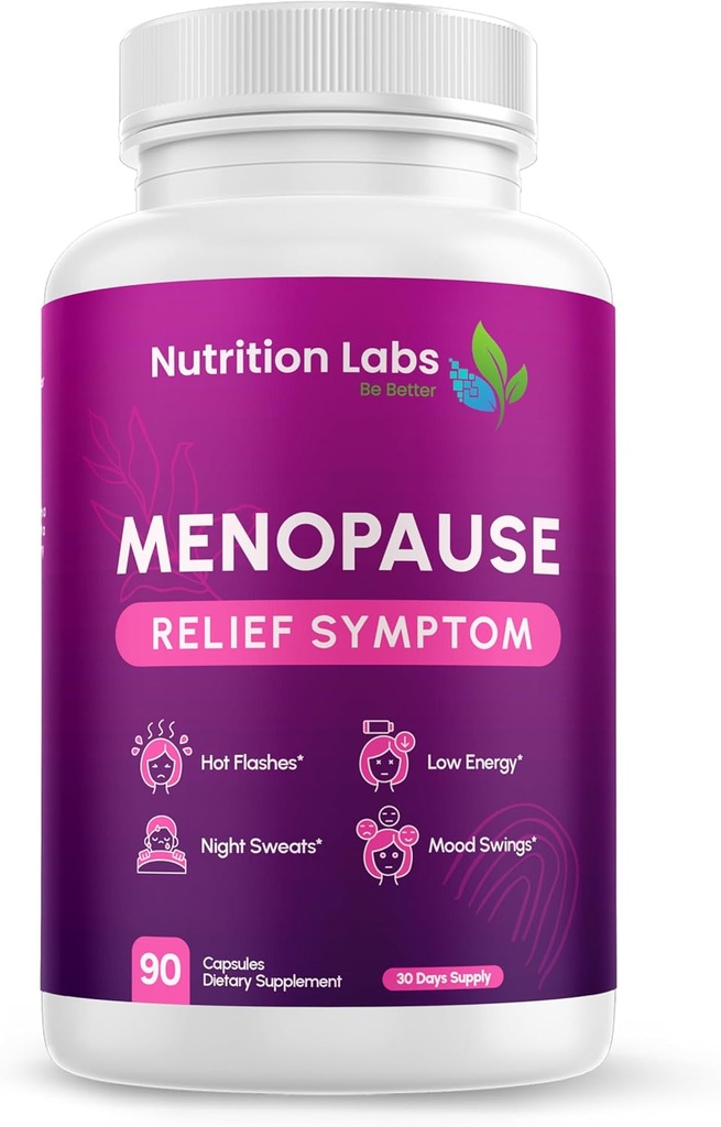 Menopauza Symptom Relief and Support Supplement for Women, MAKTrek Technology Clinically Proven Vegan Ingredients Prove Menopause Relief, Night Sweats & Hot Flash Relief, Drug- Free & Non-GMO. 90 CT