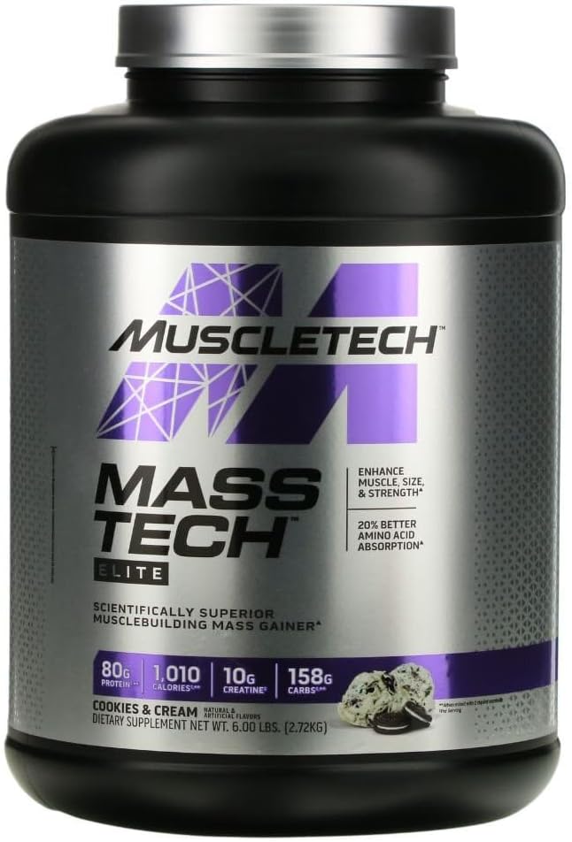 MuscleTech Mass- Tech ™ Elite, Cookies & Cream, 6 funtów (2,72 kg)