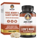Ancient Bliss Lion 's Mane Supplement (2 miesiące dostaw) - 120 Vegan Mushroom Capsules- Może wspierać mentalną klarowność, Energia & May Focus - Pamięć i wsparcie immunologiczne Mushroom Supplement