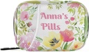 Własny Pill Box 7 dzień Pill Case Bag Watercolor Zindywidualizowana nazwa Travel Pill Organizer Bag z Zipper przenośny tygodniowy Case Compact Rozmiar dla posiadacza suplementu witaminy