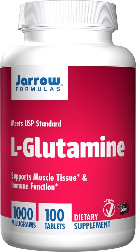 Jarrow Fixas Jarrow Fixations Jarrow L- Glutamine Tabs, obsługuje tkanki mięśniowe i funkcje immunologiczne, 1000 mg, 100