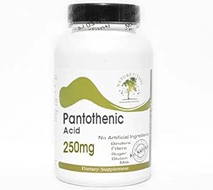 Kwas pantotenowy 250mg ~ 200 Kapsułki - Brak dodatków ~ Suplementy naturetywne