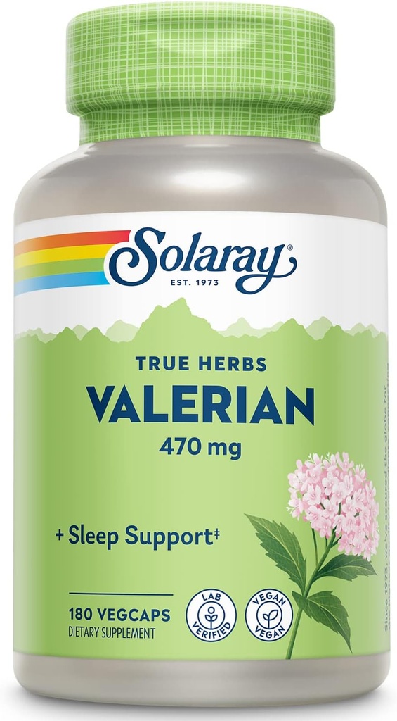 SOLARAY Valerian 470mg 12 4; Wsparcie relaksacyjne (180 CT)