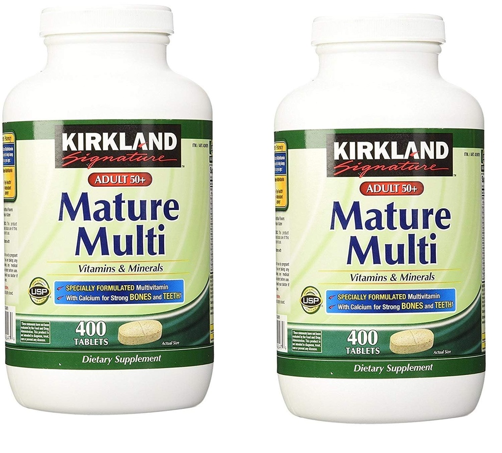 Kirkland Signature Adult 50 + Multi Vitamin & Minerals, 400 tabletek (2 opakowania)