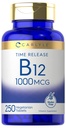 Carlyle B12 Witamina 1000 μg 124; 250 Hrabia 124; Tabletki o czasie uwalniania 124; jako Cyanokobalamina 124; Wegetarianin, Non-GMO & Gluten