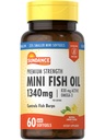 Sundance Mini Fish Oil Softgels 1340mg Size 124; 60 Hrabia 124; Sterowanie Pęcherzyki rybne 124; Formuła siły Premium z Omega-3 Size 124; Natural Lemon Flavor 124; Non-GMO i gluten