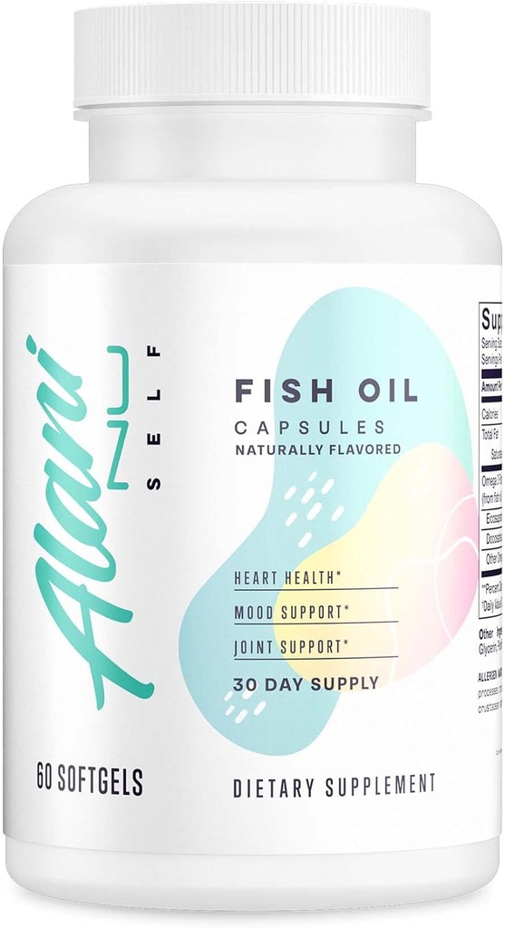 Alani Nu Omega 3 Fish Oil, 1500MG, 800mg EPA, 600mg DHA, Gluten- Free, (60 Softgels) 30 Służenie