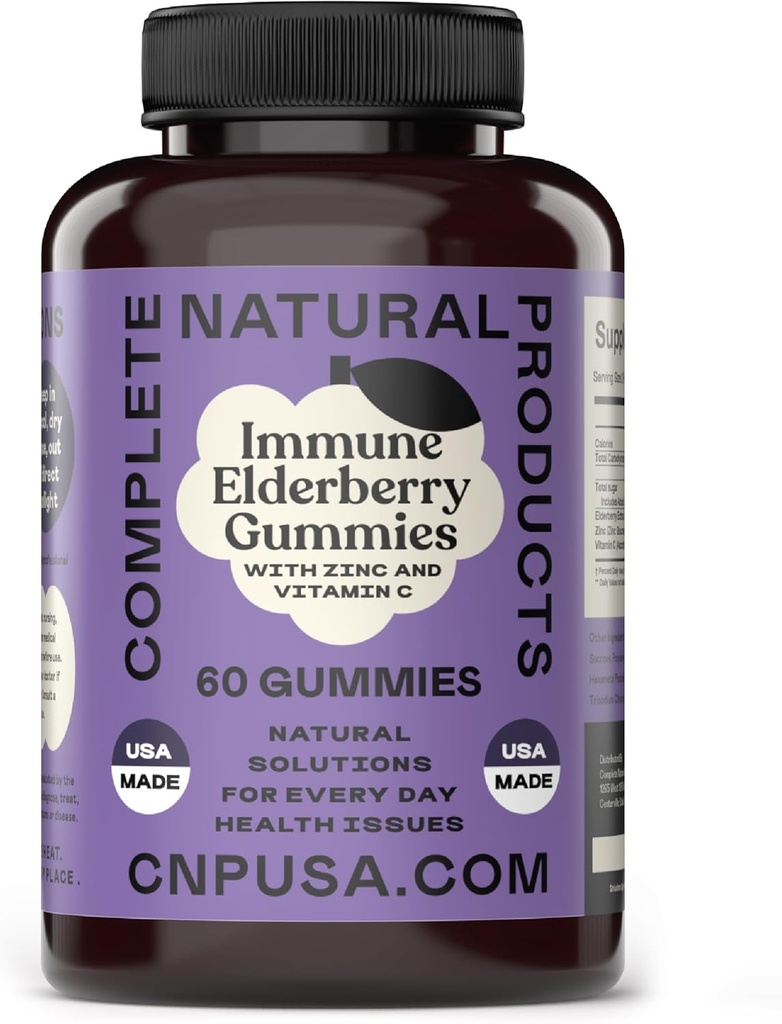 Gummy z jagody - 60 Hrabia Natural z cynku, Witamina C, & Elderberry (Sambucas)