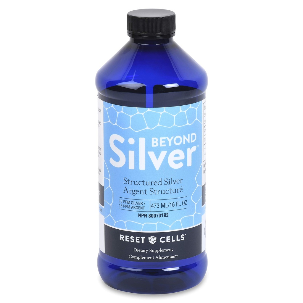 Poza Silver Structured Silver Solution - 15ppm - 16oz - Czysty koloidalny Silver Liquid do wsparcia immunologicznego - Alkaline Silver Water Dietetic Supplement
