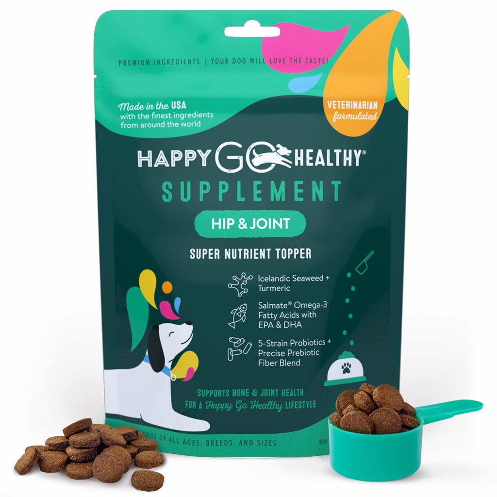 Hip & Joint Supplements for Dogs Pentagon 124; Pomaga Wspólnemu Wsparciu Zdrowia i Mobilności dla Odzyskiwania i Senior Dogs Pentagon 124; Naturalne składniki, Smaczne Kibble Dog Food Topper